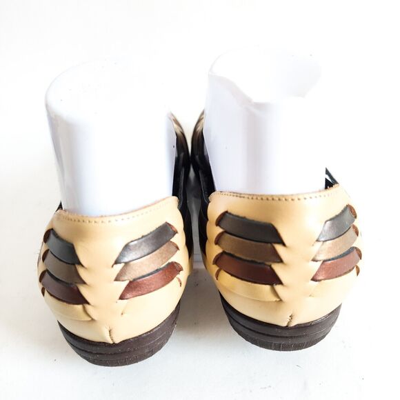 Softspots Woven Comfort Leather Huarache Sandals Slingback Flat 9 Narrow - Picture 7 of 11